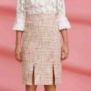 FoxieDox Quincy Skirt Tweed Mentallic Pencil Midi